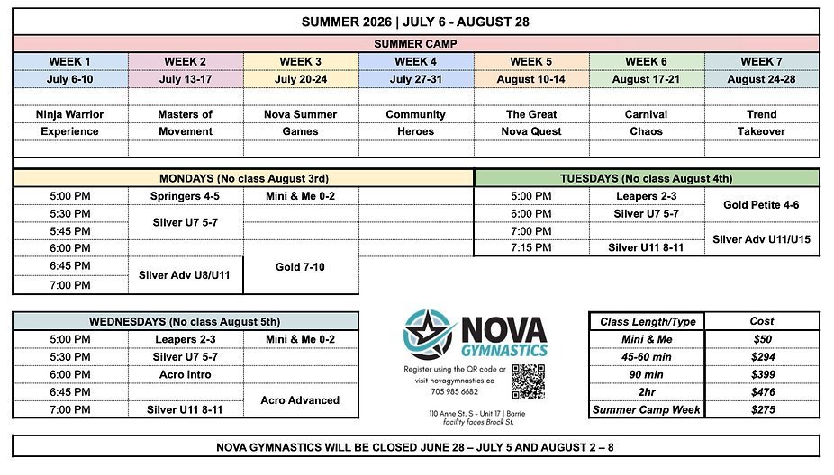 Nova Gymnastics in Barrie